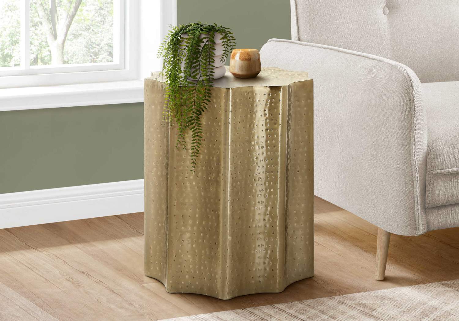 Accent Table Gold Iron Metal End Table I 3900