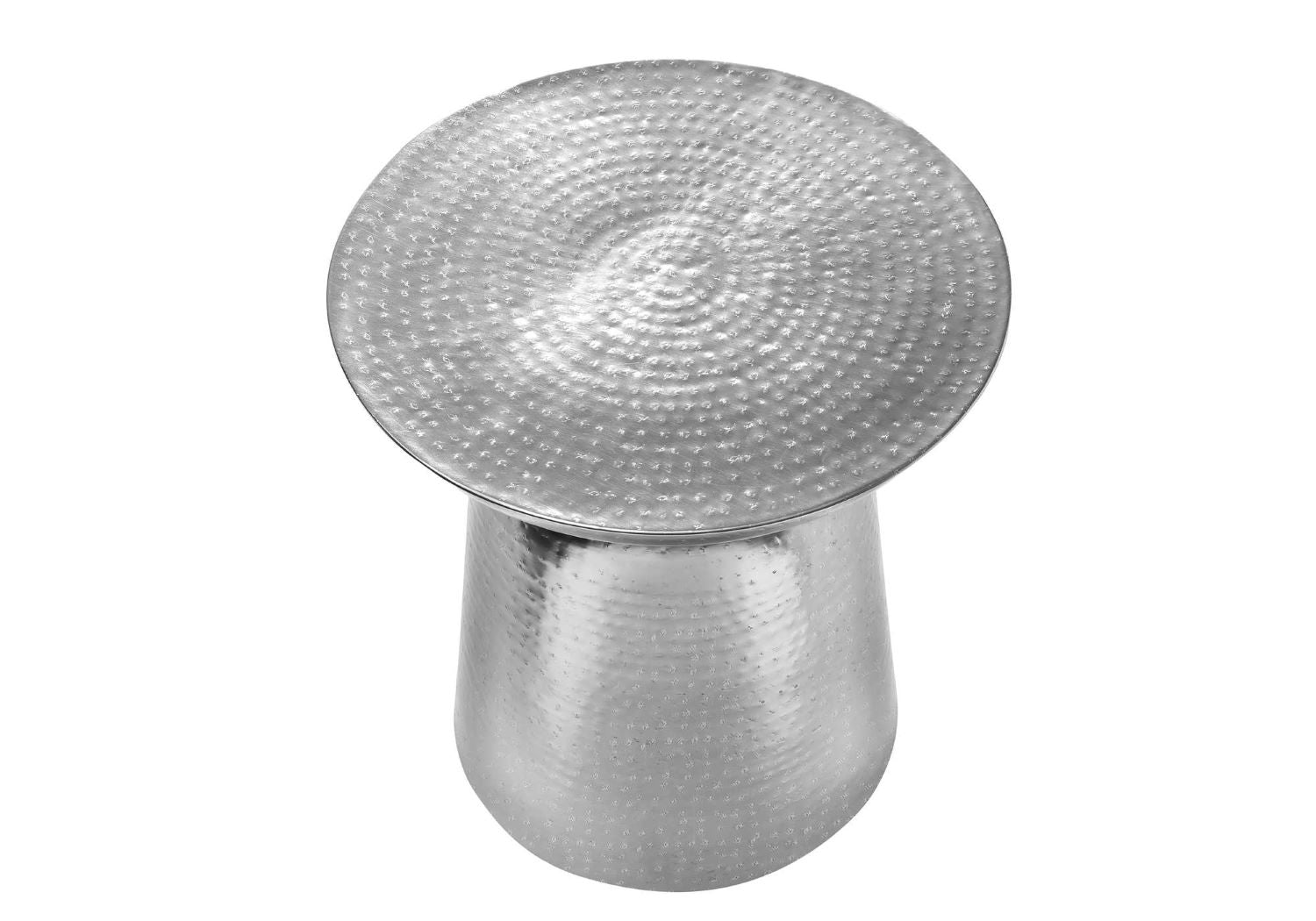 Accent Table Chrome Iron Metal Drum End I 3916