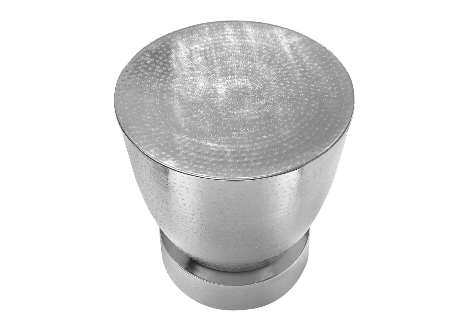 Accent Table Chrome Iron Drum End Table I 3920