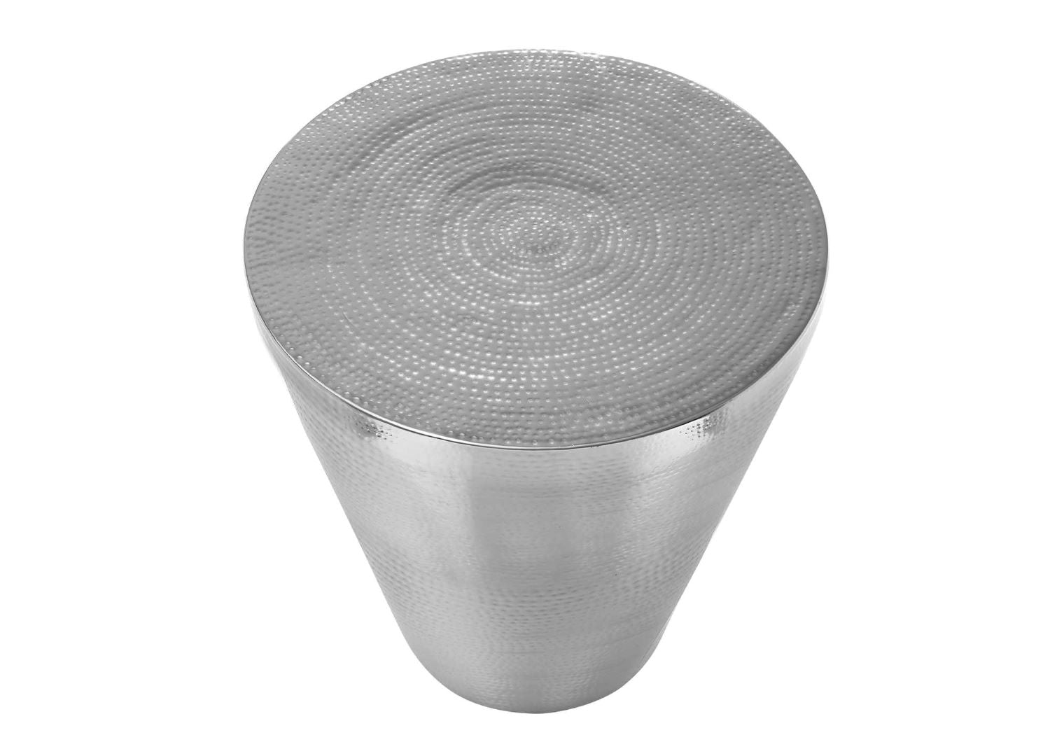 Accent Table Chrome Iron Metal Drum End Table I 3925