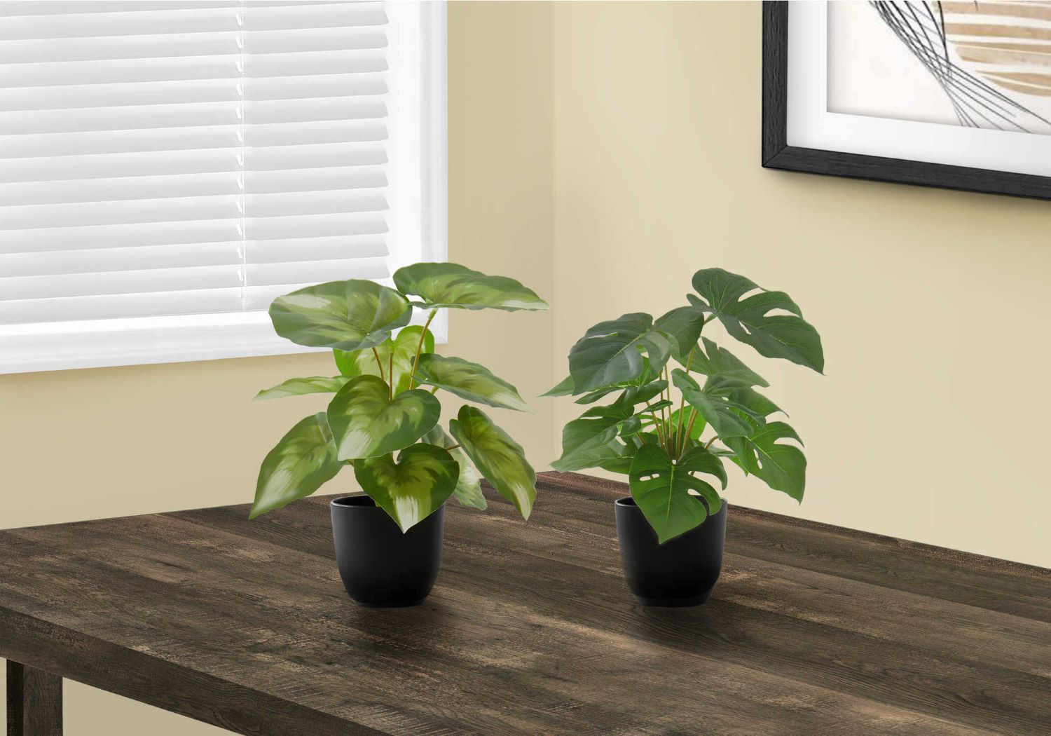 Artificial 13" Monstera/Calathea Plant in 4" Pot I 9584