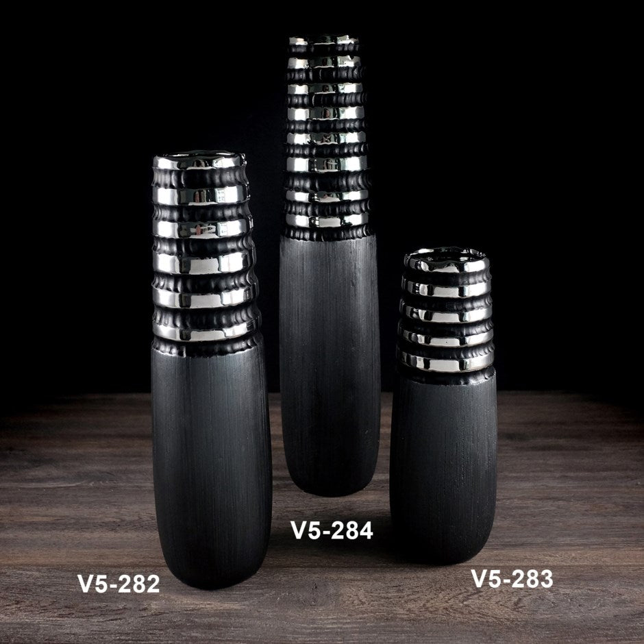 Ceramic Vase - Charcoal Color