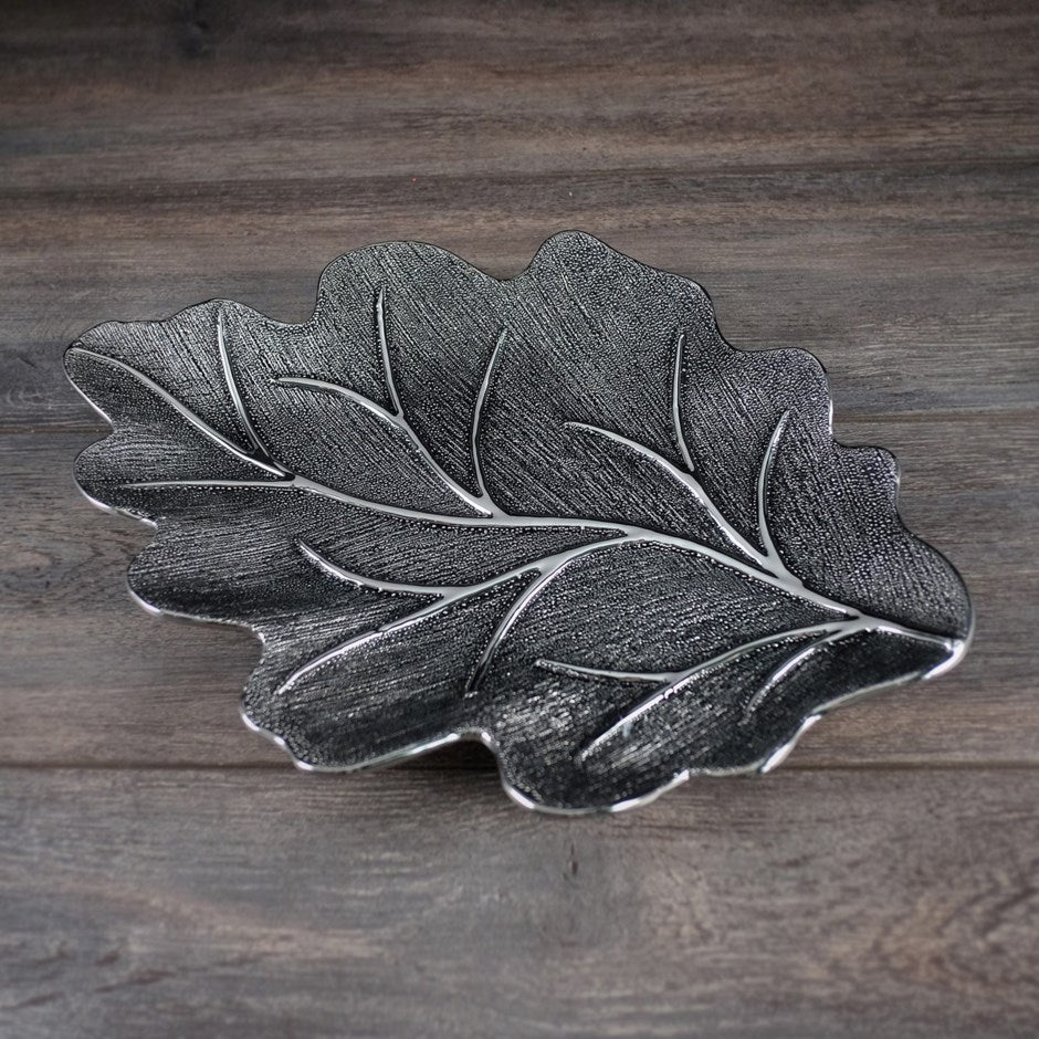 Silver Mat Finish Leaf Plate V50-326