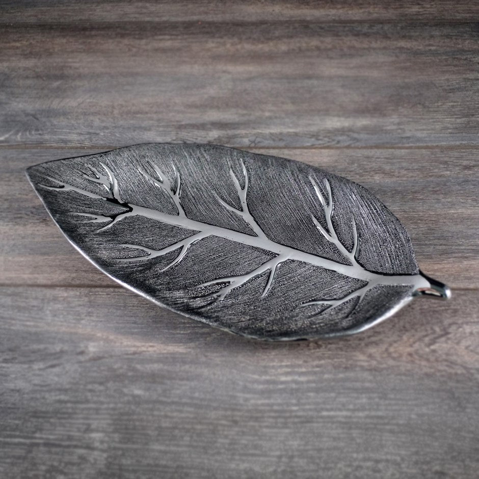 Silver Mat Finish Leaf Plate V50-329
