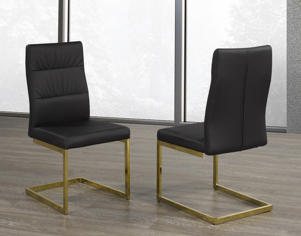 Black Dining Chair C-1175BK GOL (Set of 2)
