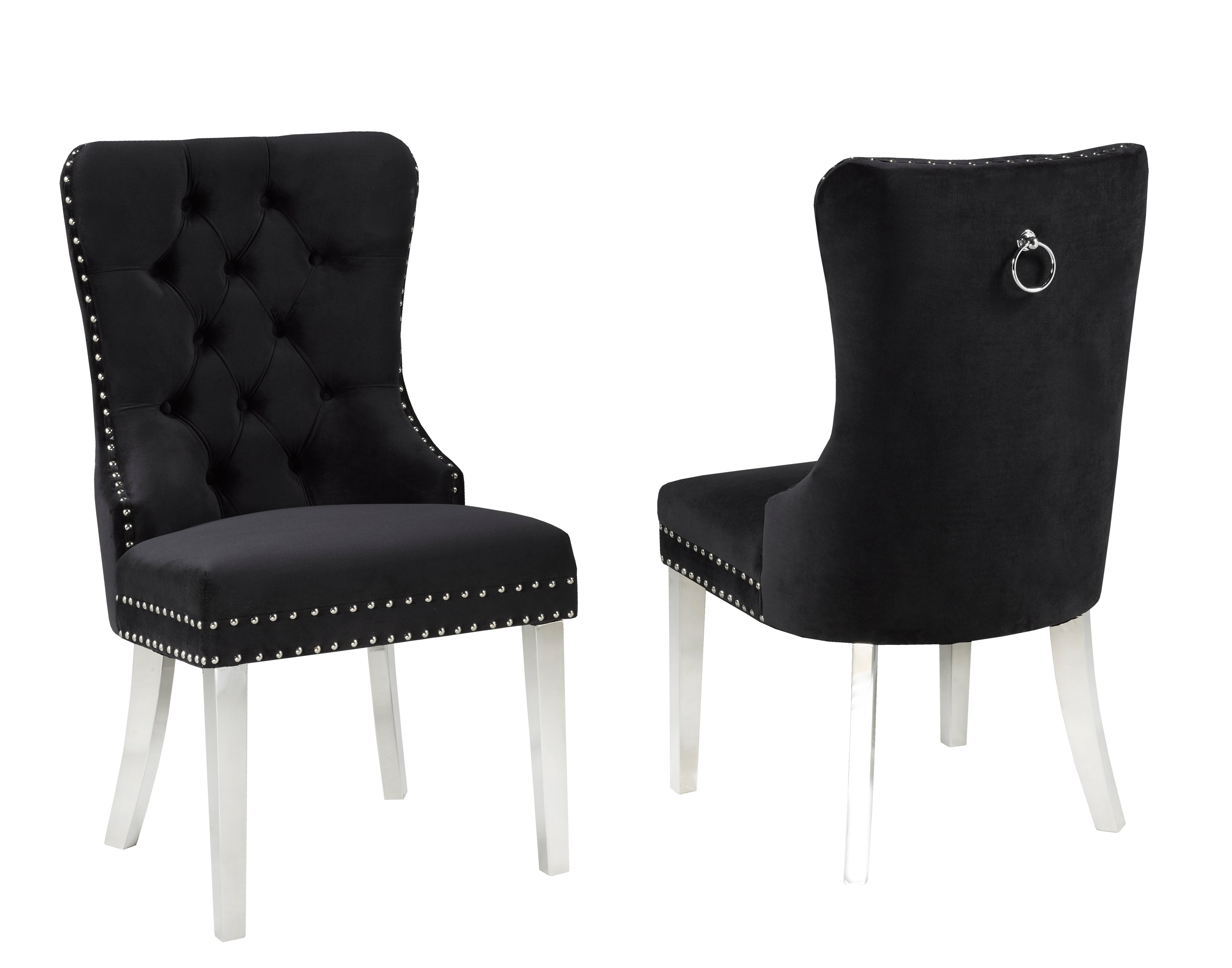 Black Dining Chair 445-BK (Set of 2)