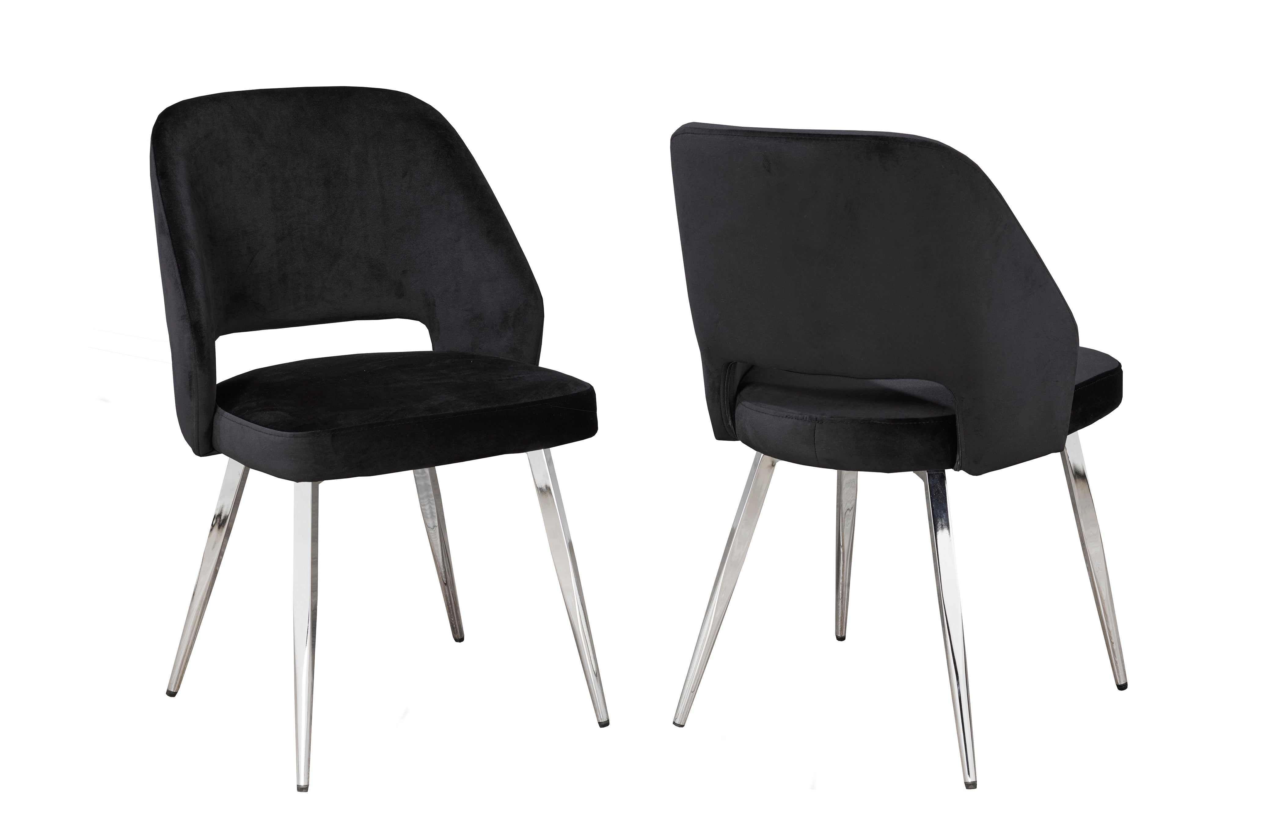 Ella Black Velvet Dining Chair C-1205 BLK (Set of 2)