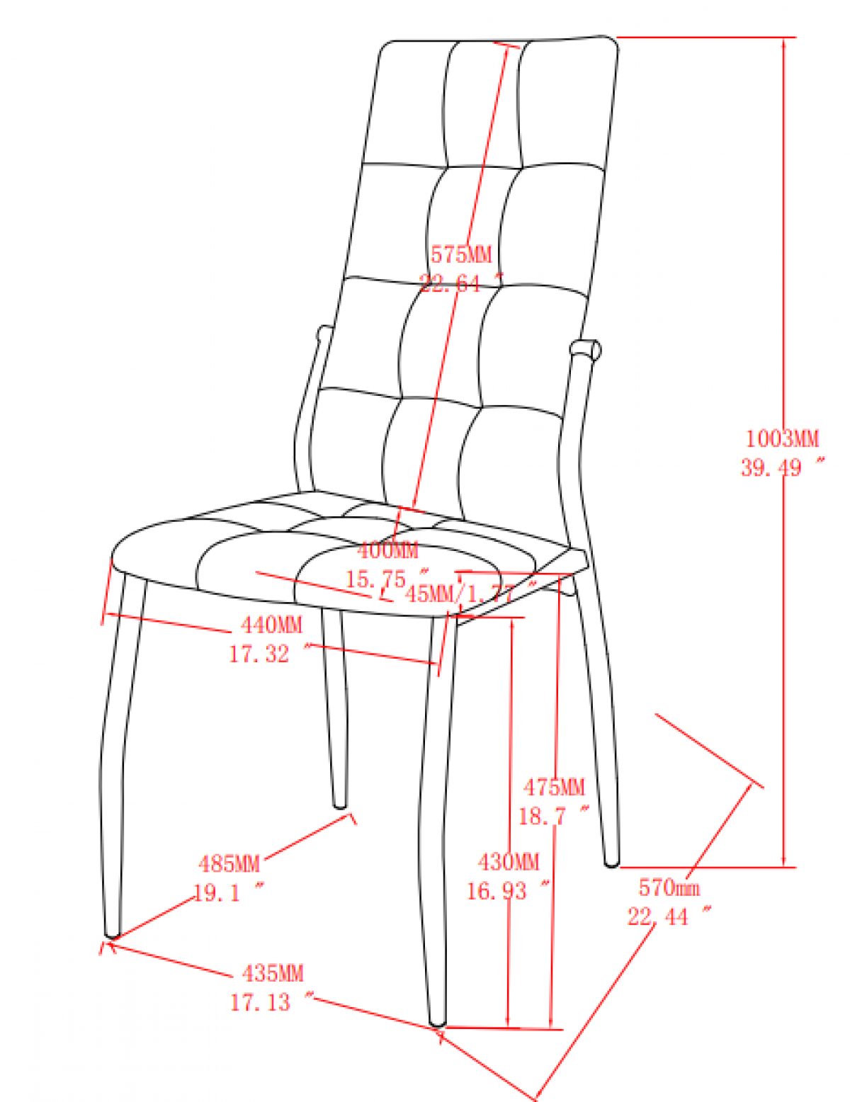 Dining Chair Black DC1142-BLK