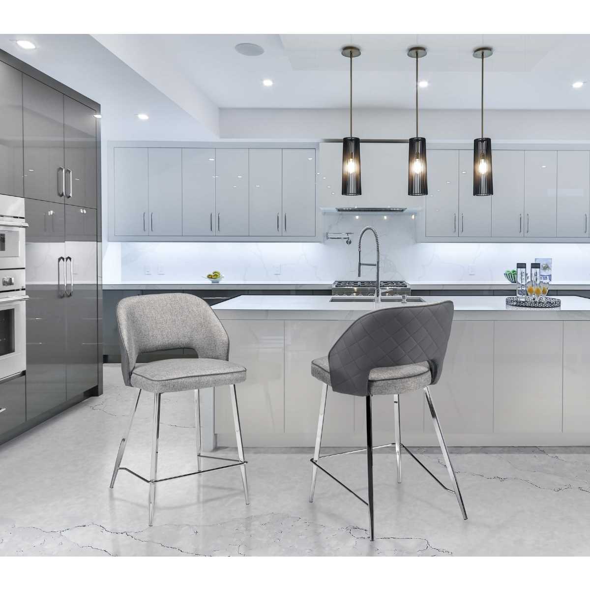 Camille Counter Height Chair Set Of 2 Grey 1320