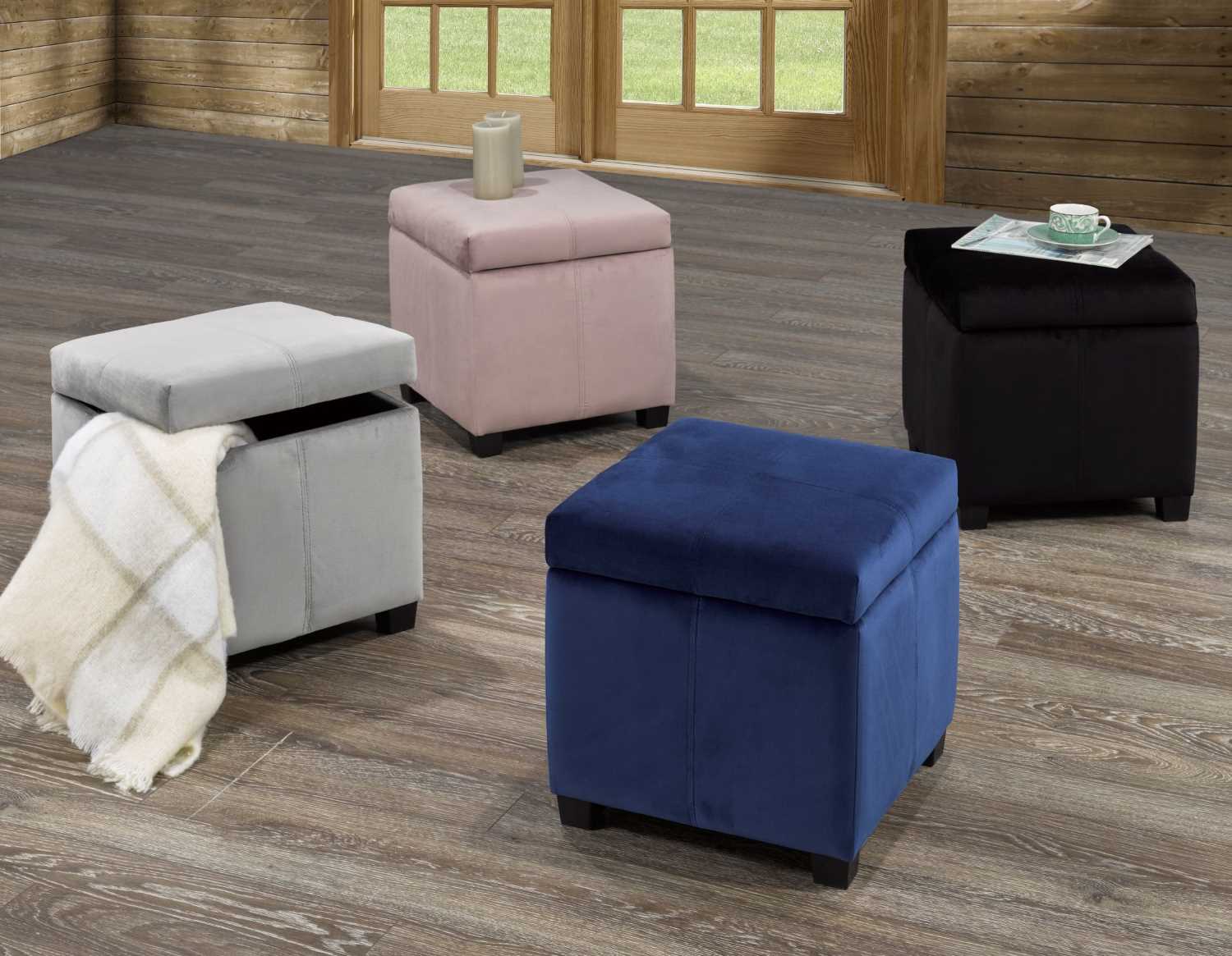 GREY STORAGE OTTOMAN - 2012XS GR