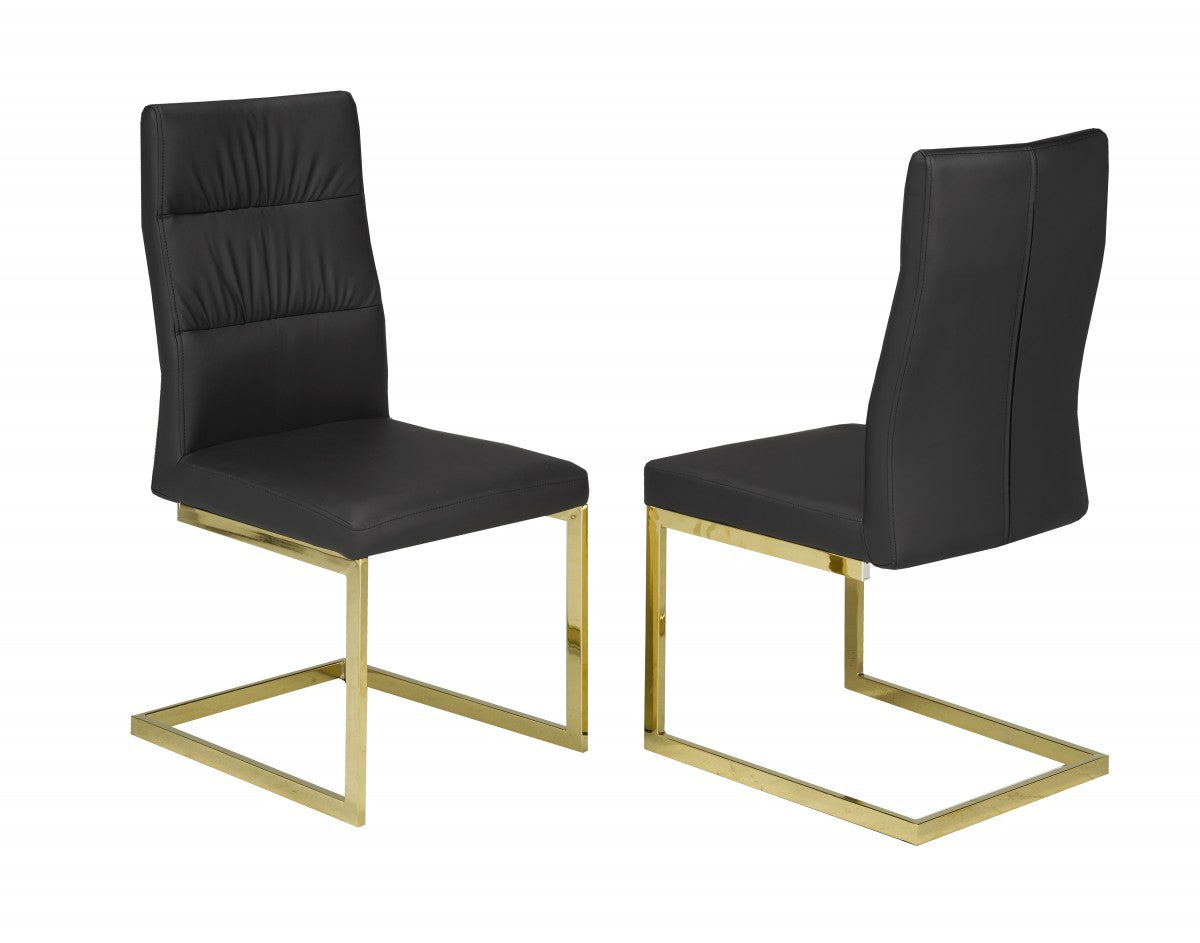 Black Dining Chair C-1175BK GOL (Set of 2)